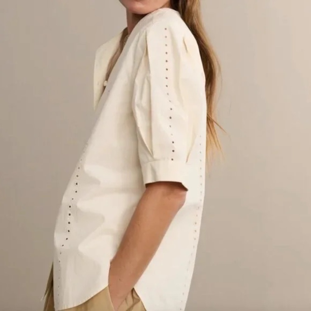 JENNI KAYNE HARPER BLOUSE IN WARM IVORY SHIRT TOP WOMENS SIZE S SMALL NWT NEW - Picture 3 of 6